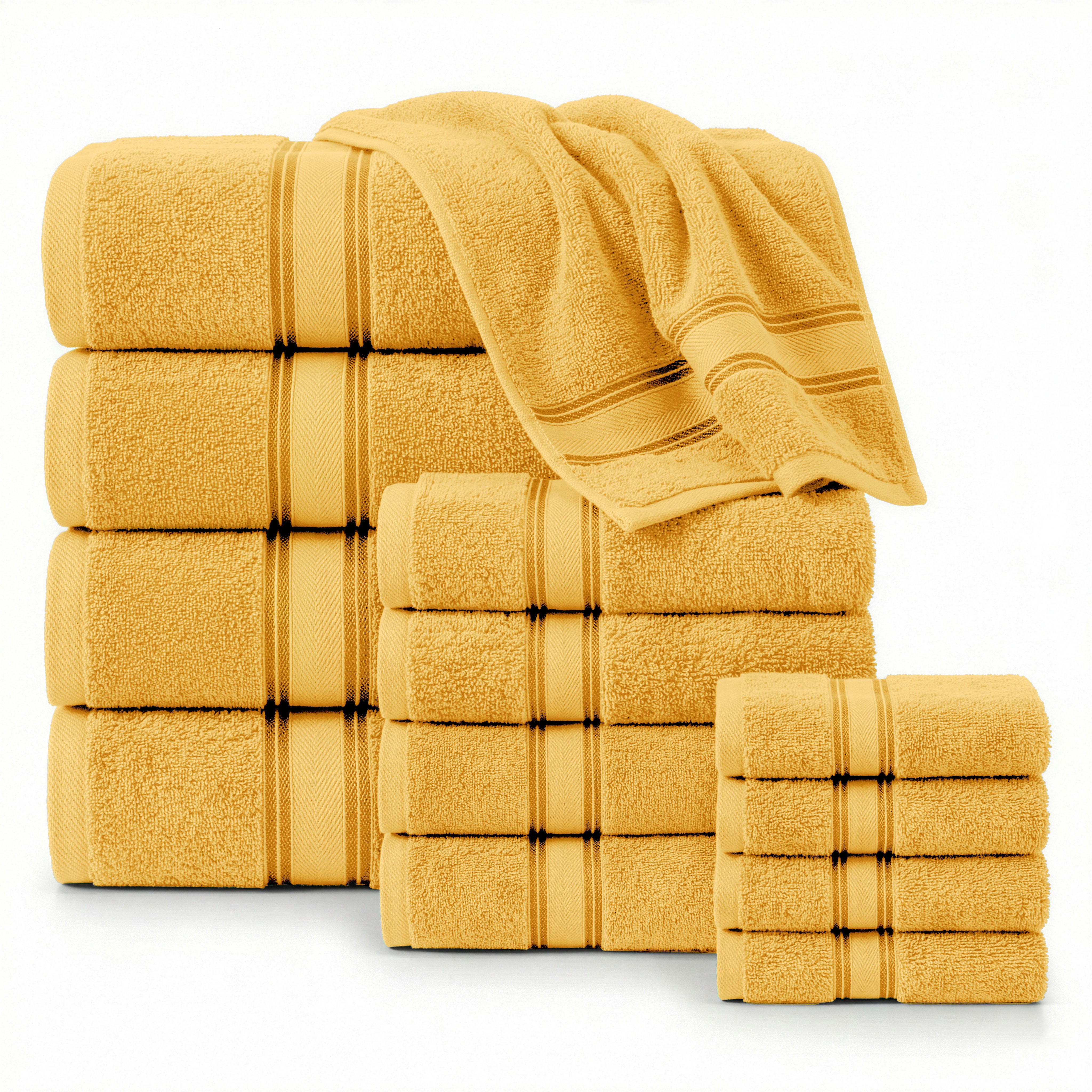 12 Piece 100% Cotton Towel Set 550GSM - Mimosa